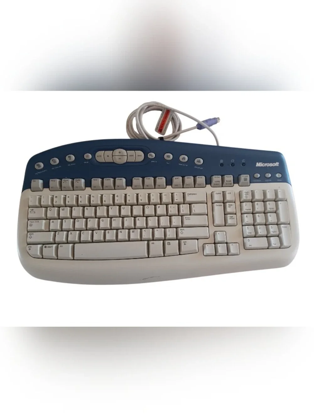 VTG Microsoft Wired Multimedia Keyboard 1.0A Model KB-0168 With PS/2 Cable